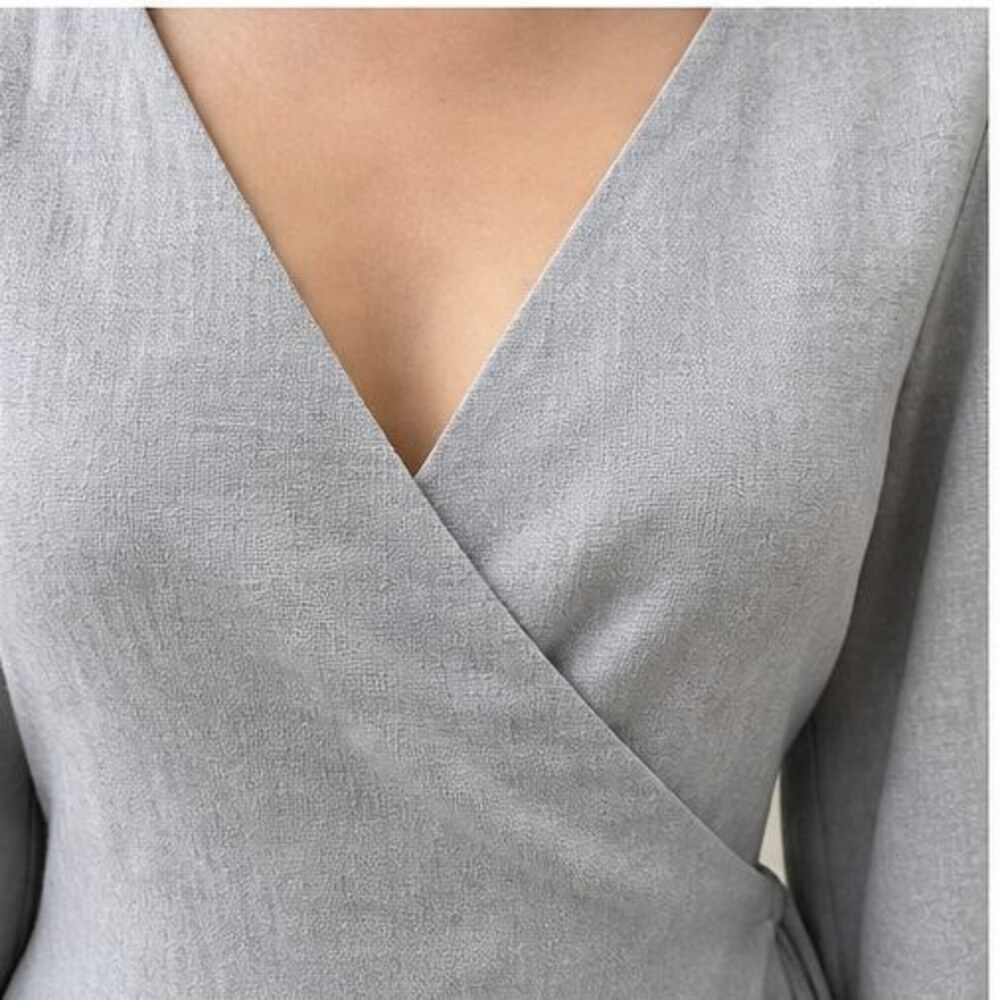 Gray Ruffle Blouse - Picture 4 of 6